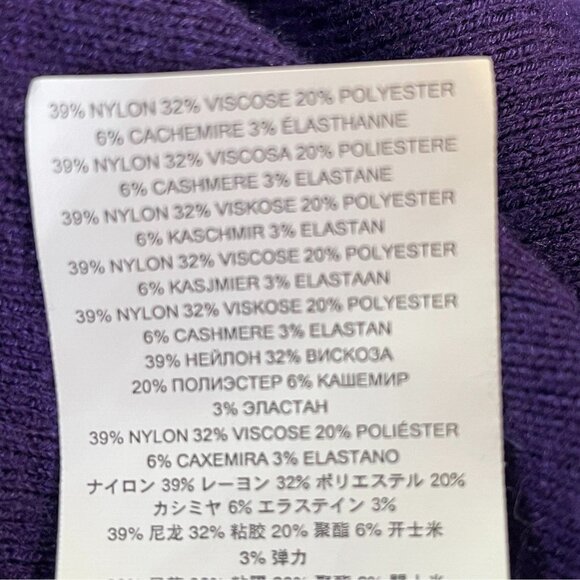 Michael Kors Oversized Sweater Dress Purple Turtleneck Cozy Fall Minimalist SZ S - Picture 9 of 9